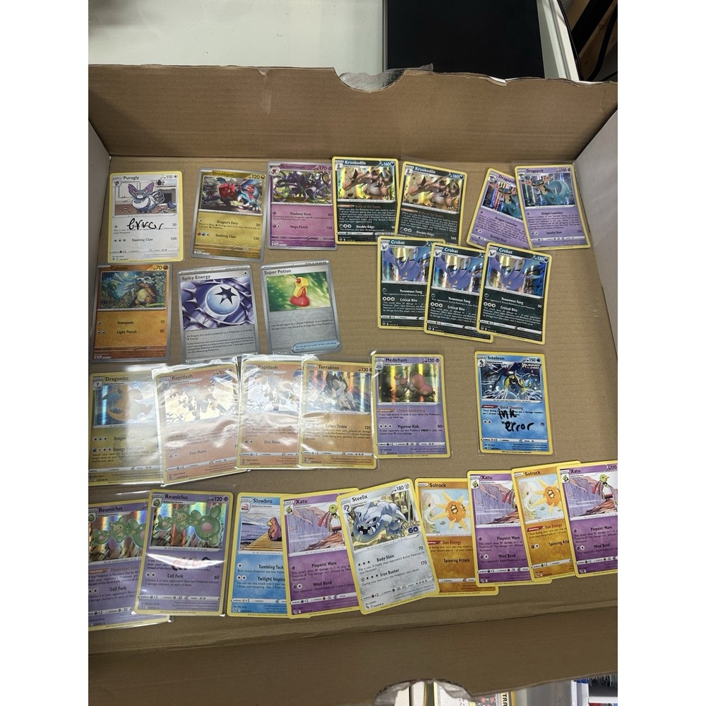 INSUFFICIENT INK ERROR MISSING‎ INK/ TOO MUCH Pokemon Card LOT HOLOS 28 TOTAL